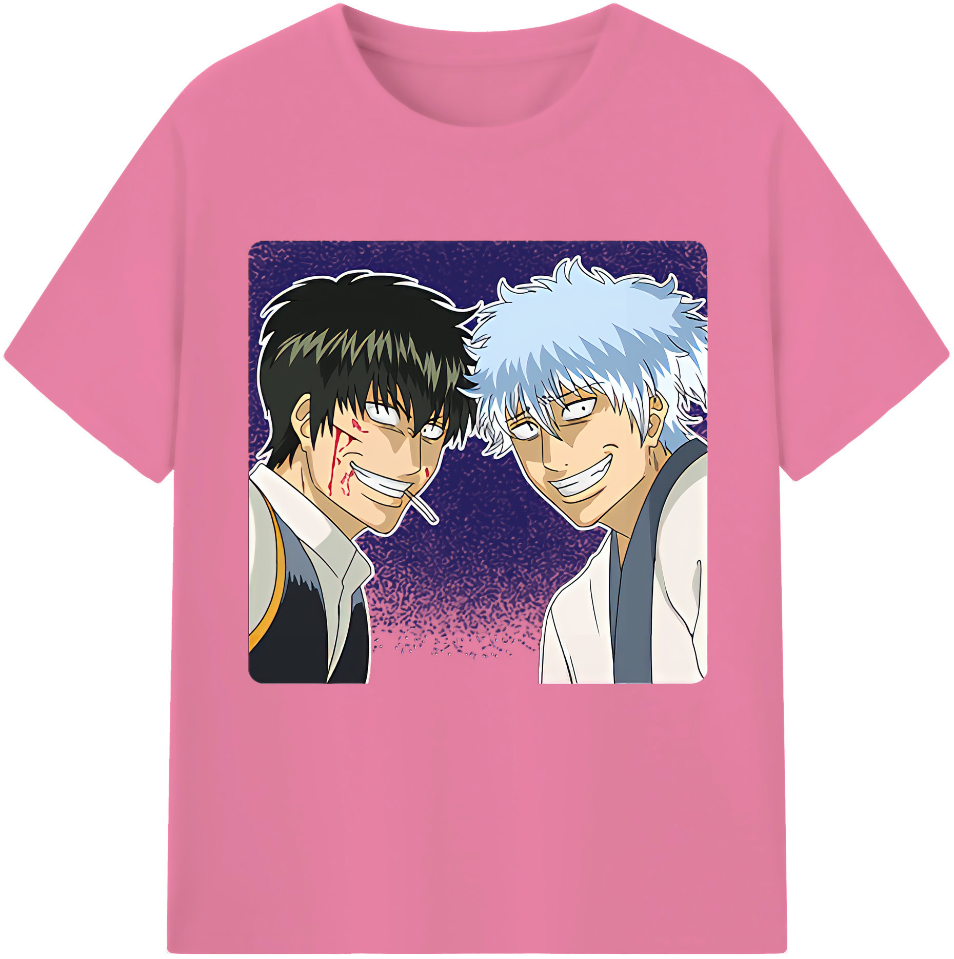 （画像用） ぎんたま 坂田銀時（さかたぎんとき） 神楽 志村新八（しむら しんぱち） GINTAMA Sakata Gintoki Kagura Shimura Shinpachi 綿100％半袖Tシャツ（フロントプリント）